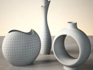 modern vase set 3D Model