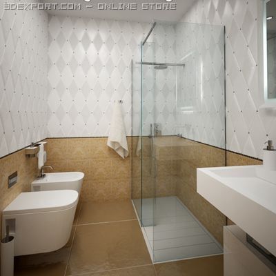 compact bathroom Modèle 3D .c4d .max .obj .3ds .fbx .stl .blend 