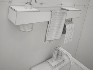 compact bathroom Modèle 3D