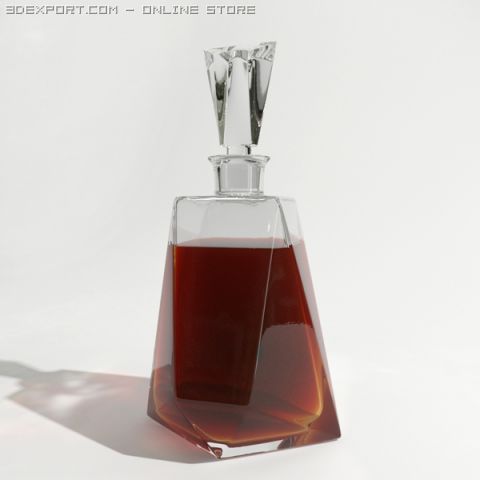 whisky decanter 01 3D Model .c4d .max .obj .3ds .fbx .stl .blend 