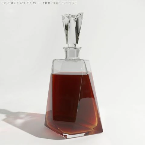 whisky decanter 01 3D Model .c4d .max .obj .3ds .fbx .stl .blend 