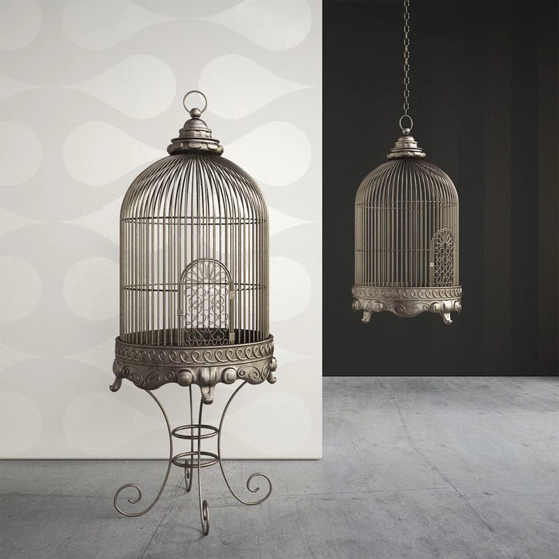 ornate antique birdcage 3D Model .c4d .max .obj .3ds .fbx .stl .blend