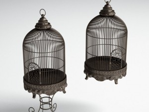 ornate antique birdcage 3D 模型