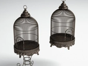 ornate antique birdcage 3D Model