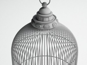 ornate antique birdcage 3D 模型
