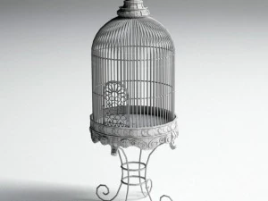 ornate antique birdcage 3D Model