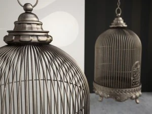 ornate antique birdcage 3D Model