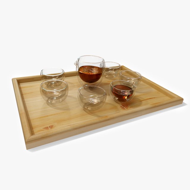 glass tea set 3D Model .c4d .max .obj .3ds .fbx .stl .blend 