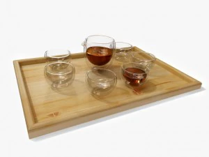 szklany zestaw do herbaty Model 3D