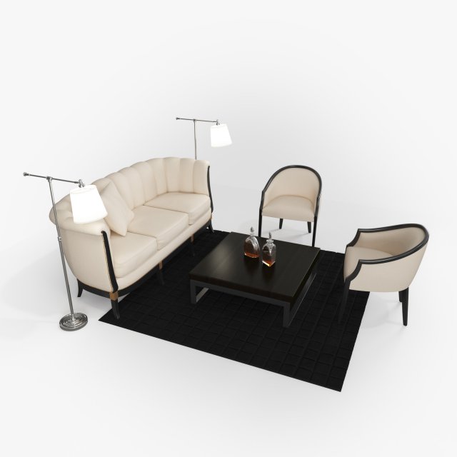 living room furniture set 01 3D मॉडल .c4d .max .obj .3ds .fbx .stl .blend 