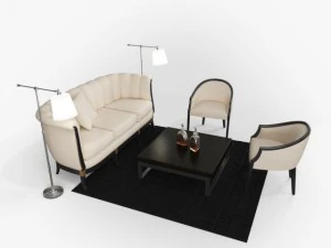 Комплект меблів для вітальні 01 3D Модель