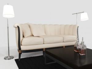 living room furniture set 01 3D मॉडल