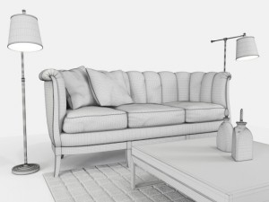 living room furniture set 01 3D मॉडल
