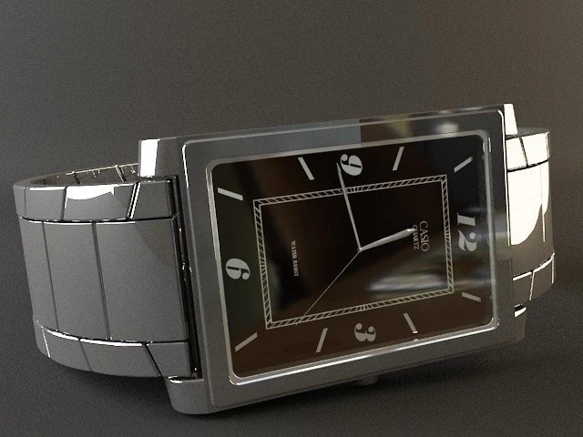 casio hand watch 3D Model .c4d .max .obj .3ds .fbx .stl .blend 