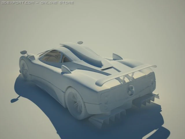 pagani zonda f tuned 3D Model .c4d .max .obj .3ds .fbx .stl .blend 