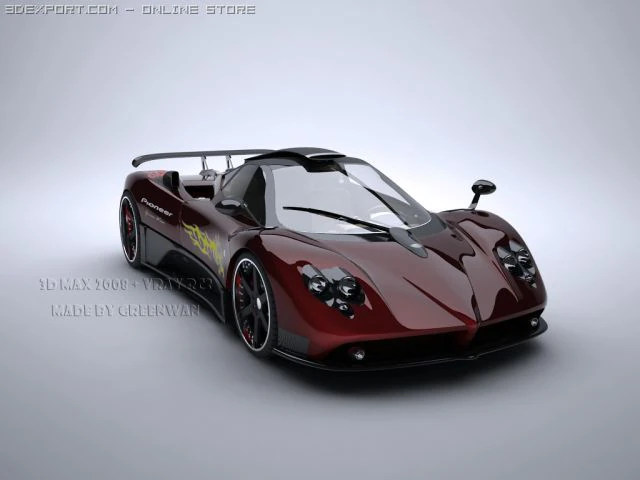 pagani zonda f with matrial 3D Model .c4d .max .obj .3ds .fbx .stl .blend 