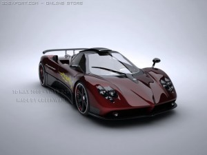 pagani zonda f with matrial Modelo 3D