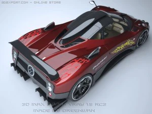 pagani zonda f with matrial 3D Model
