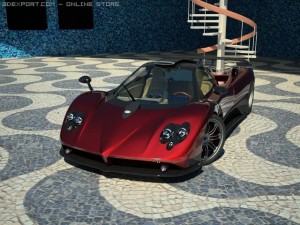 pagani zonda f with matrial 3D Модель