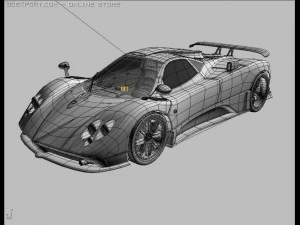 pagani zonda f with matrial 3D Model