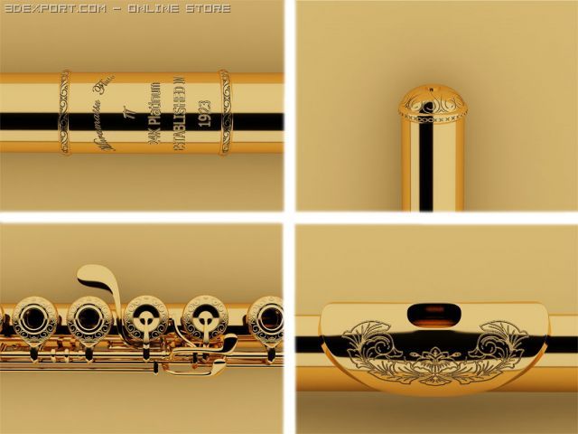flute Modelo 3D .c4d .max .obj .3ds .fbx .stl .blend 