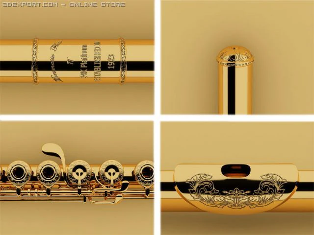 flauta Modelo 3D .c4d .max .obj .3ds .fbx .stl .blend 