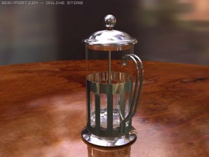 french press coffee maker 3D मॉडल