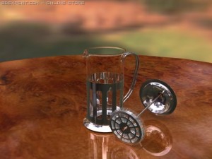 french press coffee maker 3D मॉडल