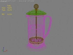 french press coffee maker 3D मॉडल