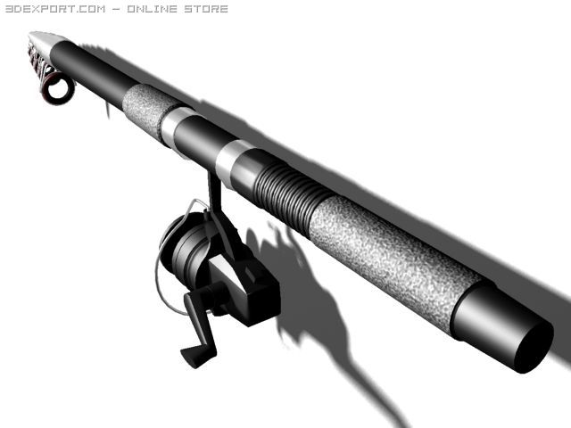 fishing rod 3D Модель .c4d .max .obj .3ds .fbx .stl .blend 