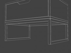 Bedside wooden table with white hairpin legs Model 3D