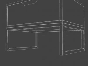 Bedside wooden table with white hairpin legs 3D Model