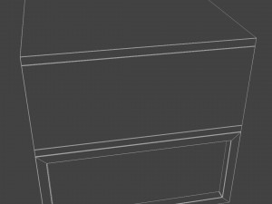 Bedside wooden table with white hairpin legs Model 3D