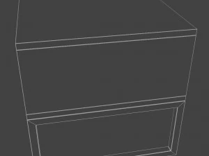 Bedside wooden table with white hairpin legs 3D Model