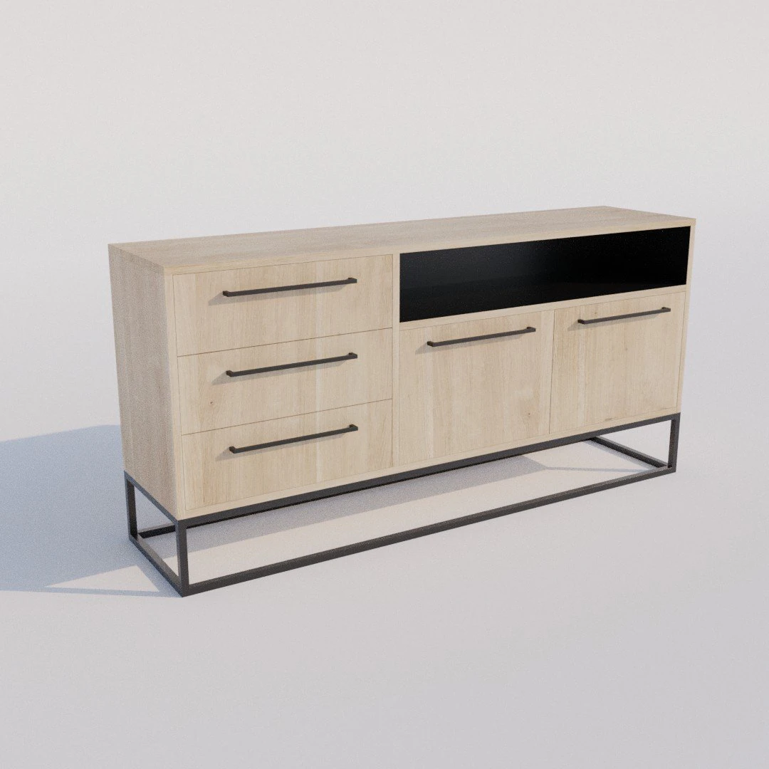 Modern wooden commode 3D Model .c4d .max .obj .3ds .fbx .stl .blend 
