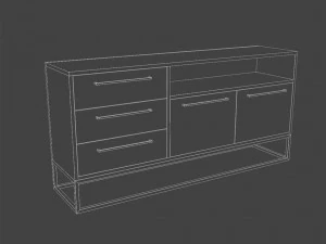 Modern wooden commode 3D Model
