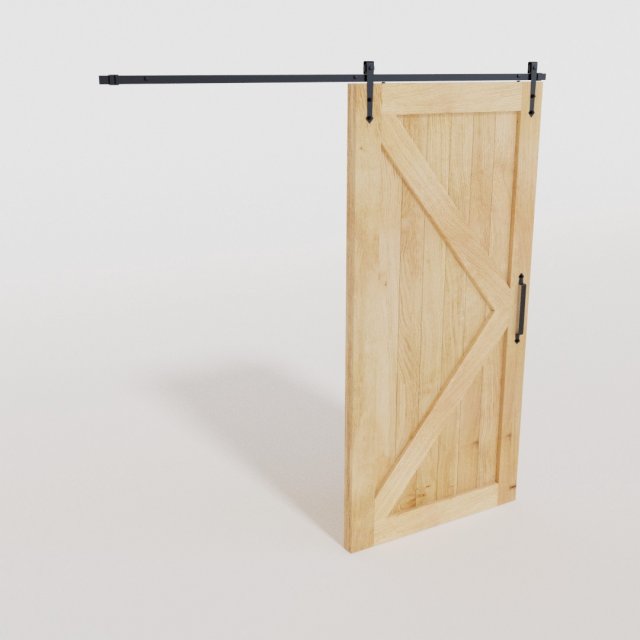 Wooden slide door 3D 模型 .c4d .max .obj .3ds .fbx .stl .blend 