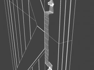 Wooden slide door 3D Model