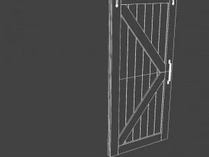 Wooden slide door 3D Model