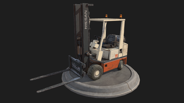 forklift - pbr textured and video game ready 3D Model .c4d .max .obj .3ds .fbx .stl .blend 