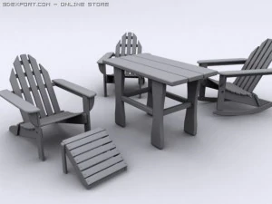 pijakan kaki kursi goyang Model 3D