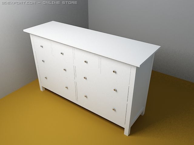 dresser hemnes 3D Model .c4d .max .obj .3ds .fbx .stl .blend 