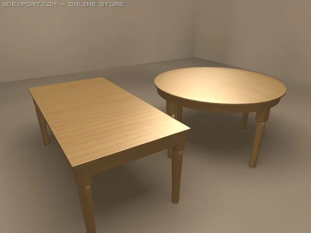 two capotavola tables 3D Model .c4d .max .obj .3ds .fbx .stl .blend 