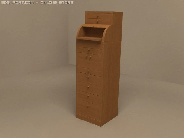 drawer carteggio 3D Model .c4d .max .obj .3ds .fbx .stl .blend 