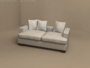 枕2個ソファエロス 3Dモデル