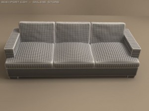 eros due 3 pillow sofa 3D 모델