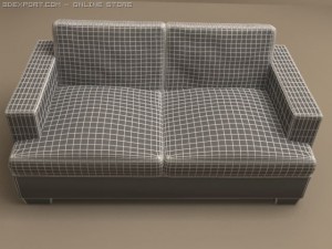 eros due 2 pillows sofa 3D Model