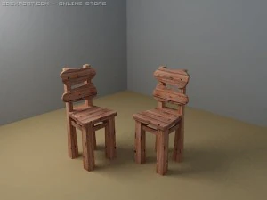 पुरानी कुर्सियाँ 3D मॉडल