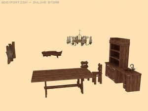 old furniture collection 3Dモデル