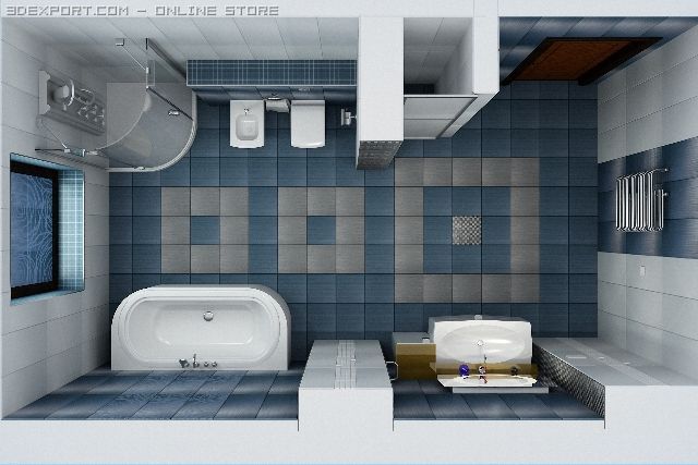 bathroom 3D Model .c4d .max .obj .3ds .fbx .stl .blend 